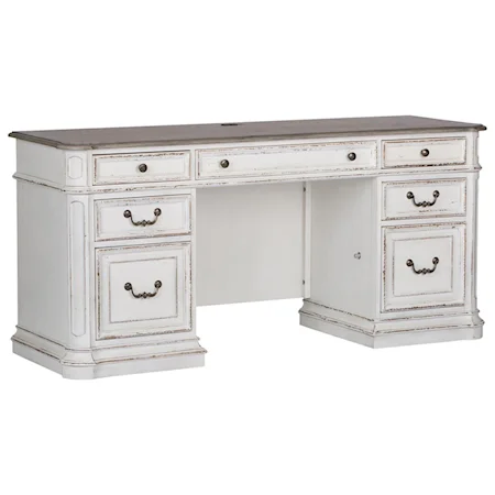 Traditional 7-Drawer Credenza Desk